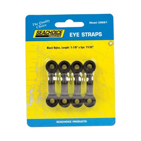 Seachoice 28881 1.87 in. Black Eye Straps 4 per Card 8090672